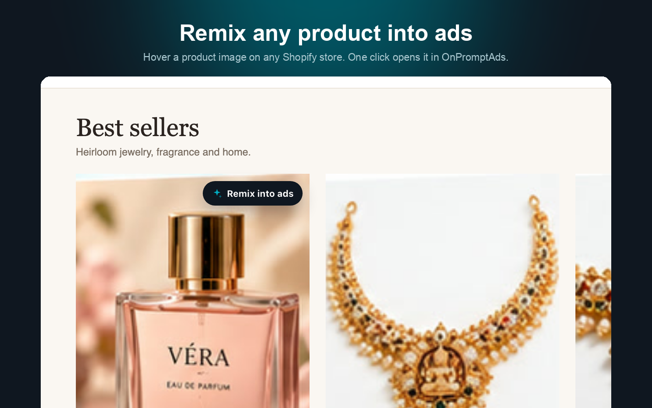 Store Spy Remix button on a Shopify product image